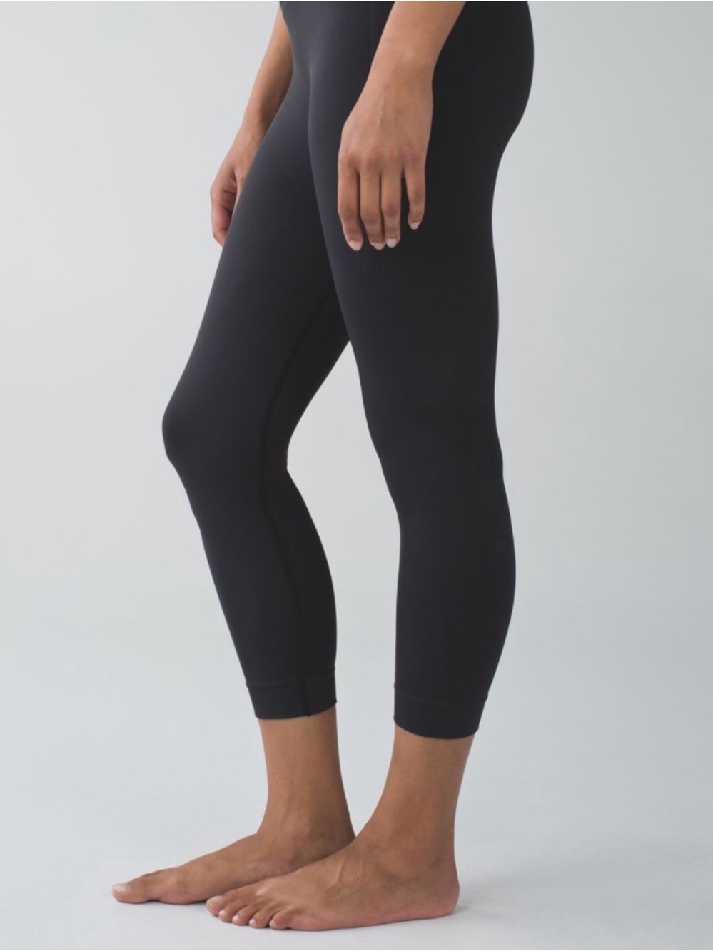 Lululemon “Zone In” black compression crop tights, size 6 fits size 2 or 4